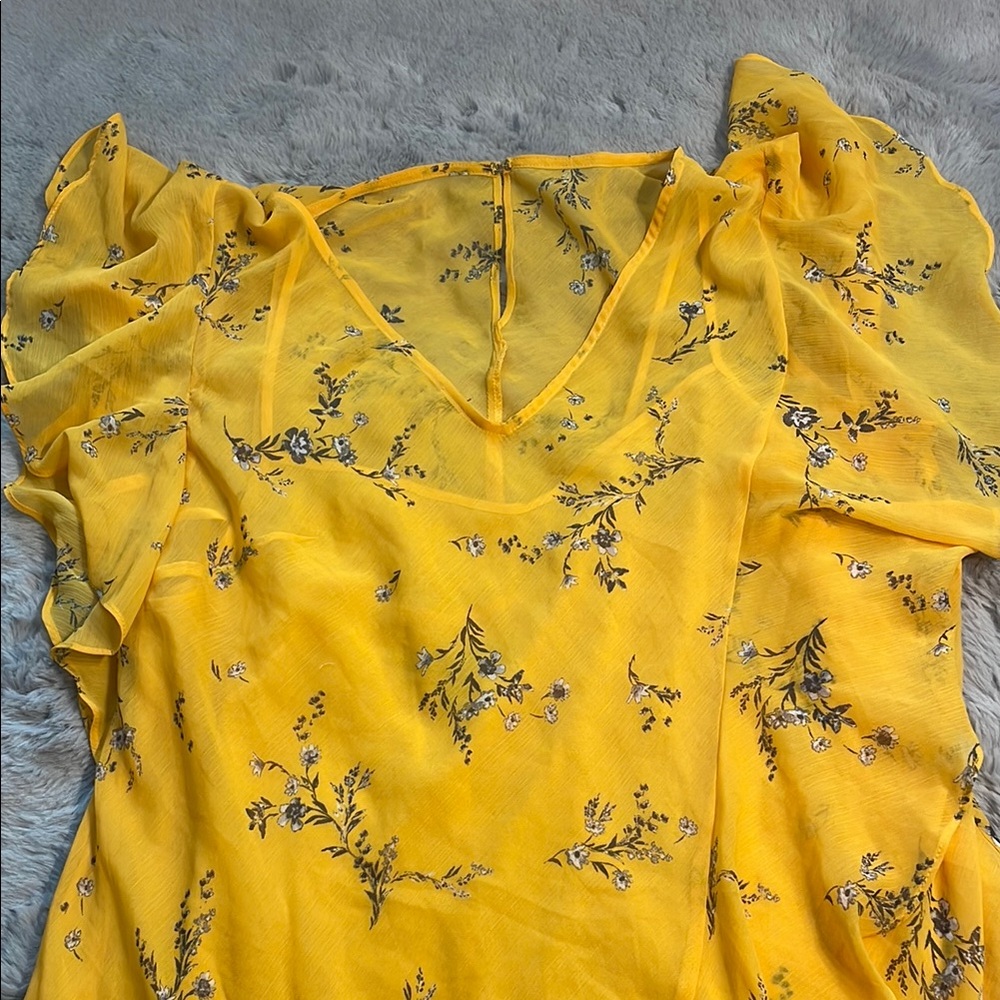 Ralph Lauren Yellow Floral midi dress. NWOT - Picture 4 of 8
